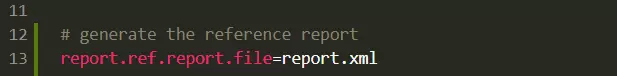 Screen capture of code to generate the reference report